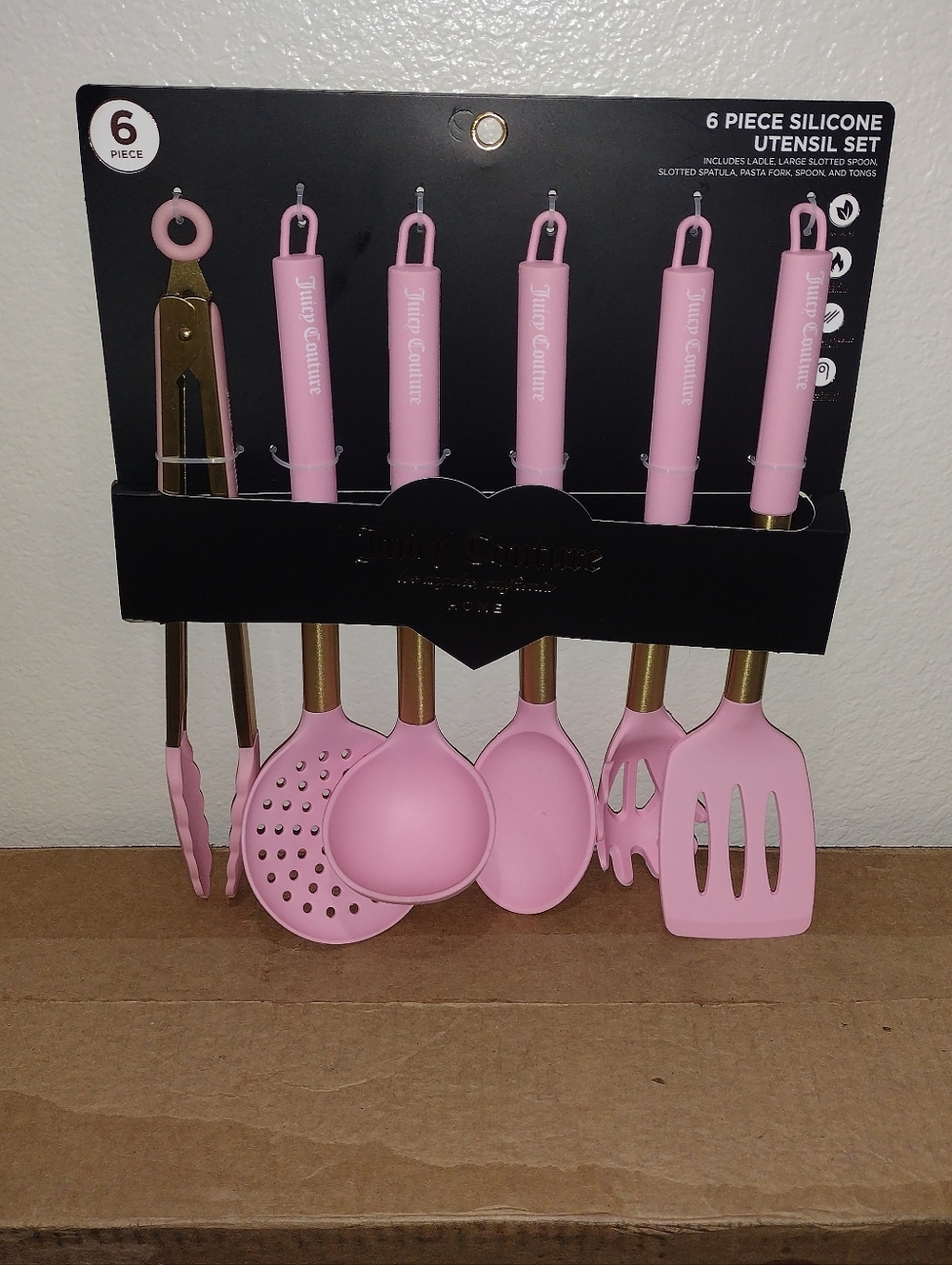 JUICY COUTURE 6 PIECE SILICONE UTENSIL SET JUICY COUTURE UTENSIL SET NEW